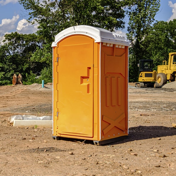 how often are the portable restrooms cleaned and serviced during a rental period in Mountain Lakes